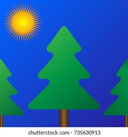 Christmas tree in the forest
