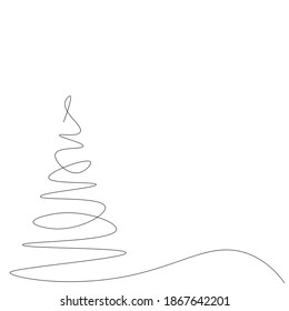 Christmas tree forest background drawing, vector illustration