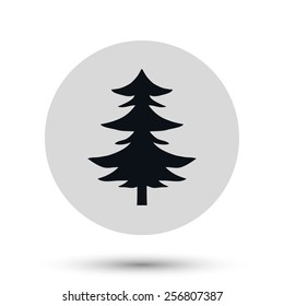 Christmas tree forest icon, black vector symbol, camping icon