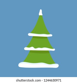 Christmas tree. Forest. Snow. Vector illustration. EPS 10.