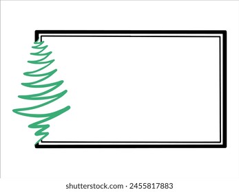 Christmas Tree Frame Background Illustration