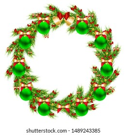 Christmas tree frame decor isolated