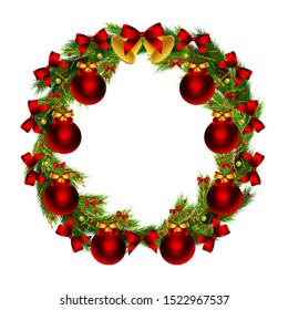 Christmas tree frame decor isolated