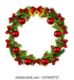 Christmas tree frame decor isolated