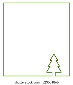icono de marco de árbol de navidad - fondo abstracto de esquema