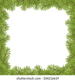 Christmas tree frame isolated on whiter background. vector illustration. 