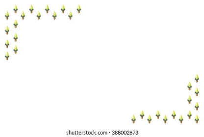 Christmas tree frame on white background. vector illustration.