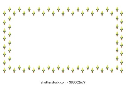 Christmas tree frame on white background. vector illustration.