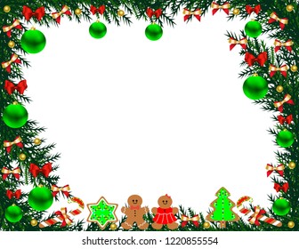 Christmas tree frame with toys