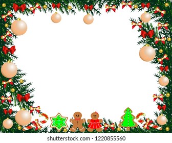 Christmas tree frame with toys