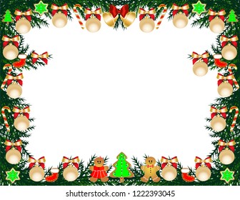 Christmas tree frame with toys