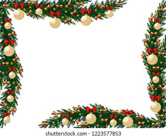 Christmas tree frame with toys