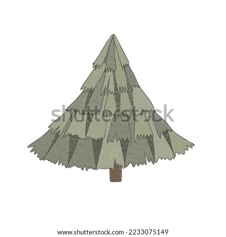 Christmas tree, free hand drawn vector illustrations. Stock photo © 