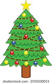 Christmas tree free illustration color vector