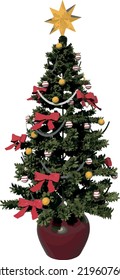 Christmas tree - Front view illustration vector