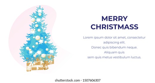 Christmas Tree Full of Light with Presents Under