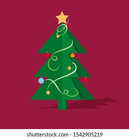 Christmas tree, fun, seasonal, colored, bright, shadow, image, space, celebrate, creative, collection, traditional