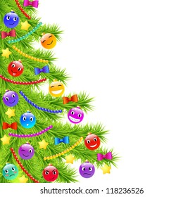 Christmas tree with funny decoration