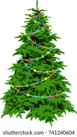 Christmas tree with garland