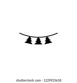 Christmas tree garland icon. Simple glyph vector of party set for UI and UX, website or mobile application on white background