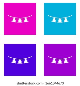 Icono de la guirnalda del árbol de Navidad. Simple vector de glifo de conjunto de colores de Parte para UI y UX, sitio web o aplicación móvil