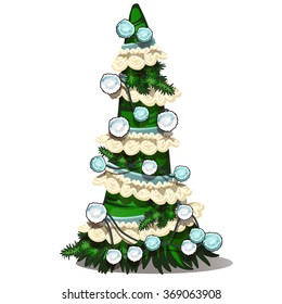 Christmas tree with garlands. Vector.