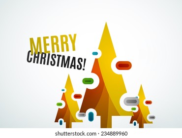 Christmas tree geometric design, modern simple shapes winter concept