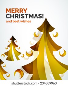 Geometrisches Weihnachtsbaumdesign, moderne, einfache Formen Winterkonzept