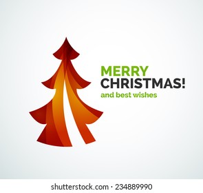 Christmas tree geometric design, modern simple shapes winter concept
