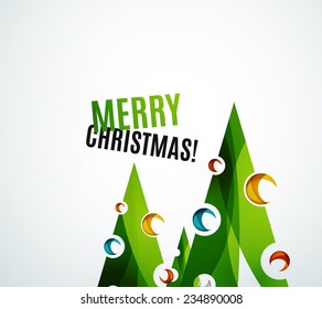 Christmas tree geometric design, modern simple shapes winter concept