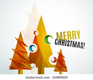 Christmas tree geometric design, modern simple shapes winter concept