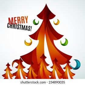 Christmas tree geometric design, modern simple shapes winter concept
