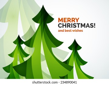 Christmas tree geometric design, modern simple shapes winter concept