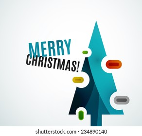 Christmas tree geometric design, modern simple shapes winter concept