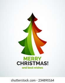 Geometrisches Weihnachtsbaumdesign, moderne, einfache Formen Winterkonzept
