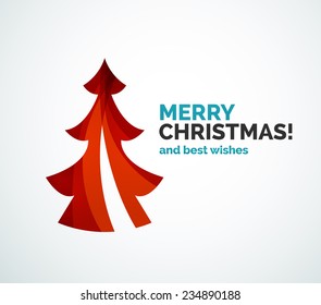 Christmas tree geometric design, modern simple shapes winter concept