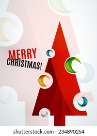 Christmas tree geometric design, modern simple shapes winter concept