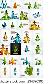 Christmas tree geometric design, modern simple shapes winter concept