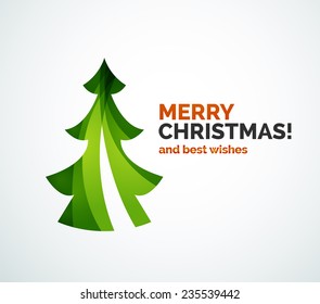 Christmas tree geometric design, modern simple shapes winter concept