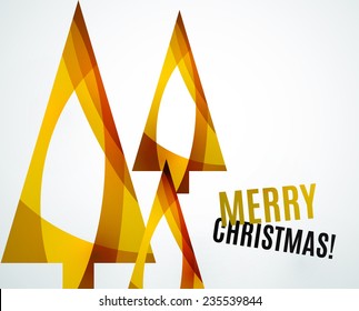 Christmas tree geometric design, modern simple shapes winter concept