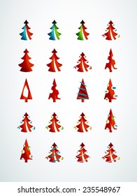 Christmas tree geometric design, modern simple shapes winter concept