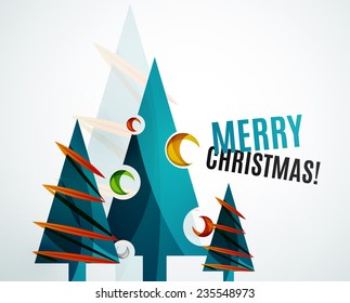 Christmas tree geometric design, modern simple shapes winter concept