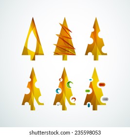 Christmas tree geometric design, modern simple shapes winter concept