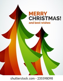 Christmas tree geometric design, modern simple shapes winter concept