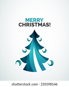 Christmas tree geometric design, modern simple shapes winter concept