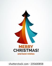 Geometrisches Weihnachtsbaumdesign, moderne, einfache Formen Winterkonzept