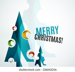 Christmas tree geometric design, modern simple shapes winter concept