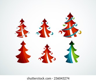Christmas tree geometric design, modern simple shapes winter concept