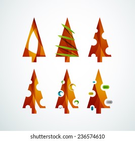 Christmas tree geometric design, modern simple shapes winter concept