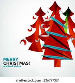 Christmas tree geometric design, modern simple shapes winter concept